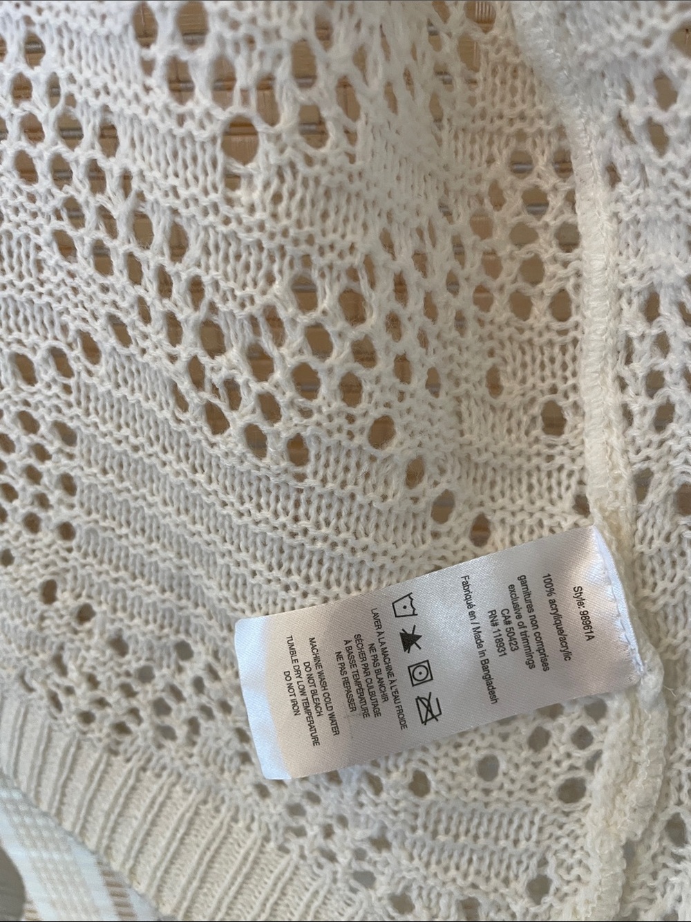 Guilty Open-Front Knit Cardigan - Cream crochet boho - Picture 12 of 15